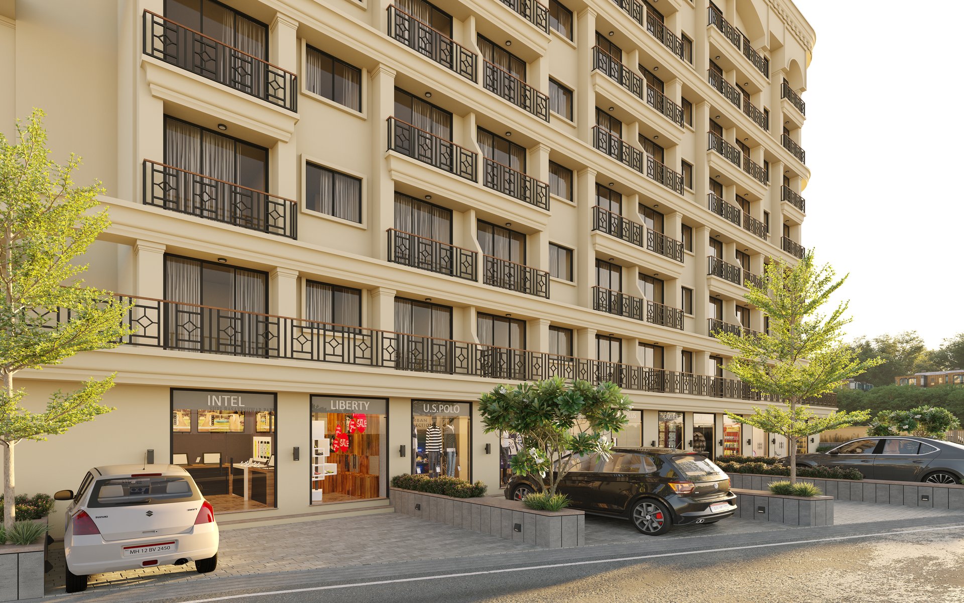 Retail and podium street level 3D